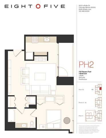 A2PH Floor Plan A2PH Floor Plan at Eight O Five, Chicago