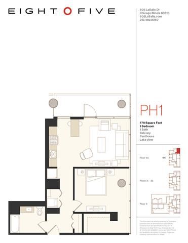 A4PH Floor Plan A4PH Floor Plan at Eight O Five, Chicago, 60610