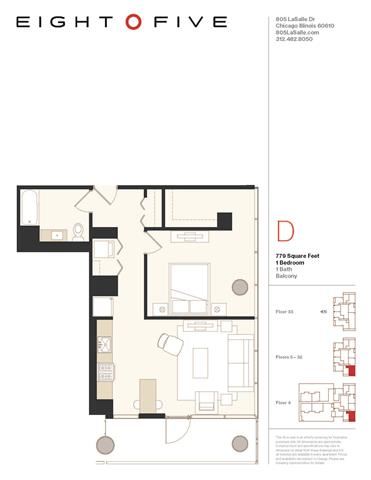A4W Floor Plan A4W Floor Plan at Eight O Five, Chicago, Illinois