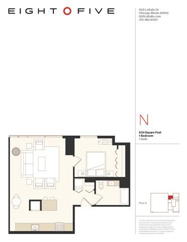 A5 Floor Plan A5 Floor Plan at Eight O Five, Chicago