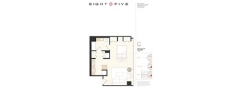 Convertible 1 Floor Plan at Eight O Five, Chicago, IL