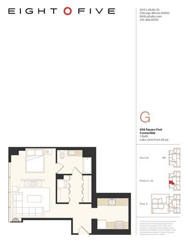 Convertible 2 Floor Plan Convertible 2 Floor Plan at Eight O Five, Chicago, 60610