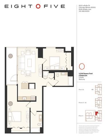 D1 Floor Plan D1 Floor Plan at Eight O Five, Chicago, Illinois