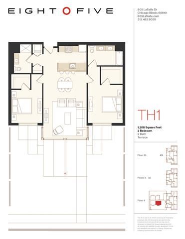 D2TW2 Floor Plan D2TW2 Floor Plan at Eight O Five, Illinois
