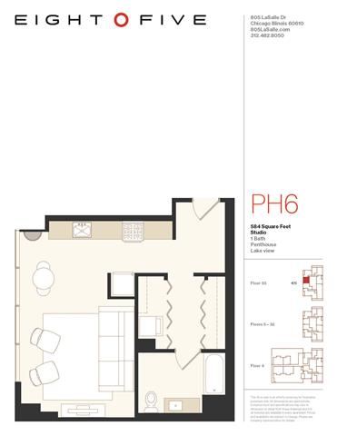 Studio2PH Floor Plan Studio2PH Floor Plan at Eight O Five, Chicago