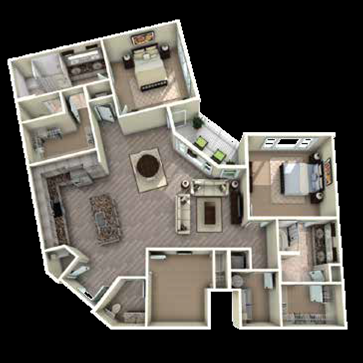Duke Washington Floor Plan at Berkshire Main Street, Durham, NC, 27705