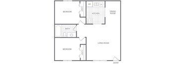 2 Bed 1 Bath - HC-D
