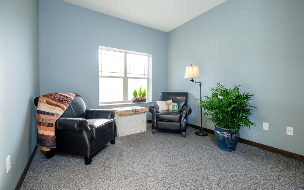 Additional bedroom in a Southern Pointe townhouse.