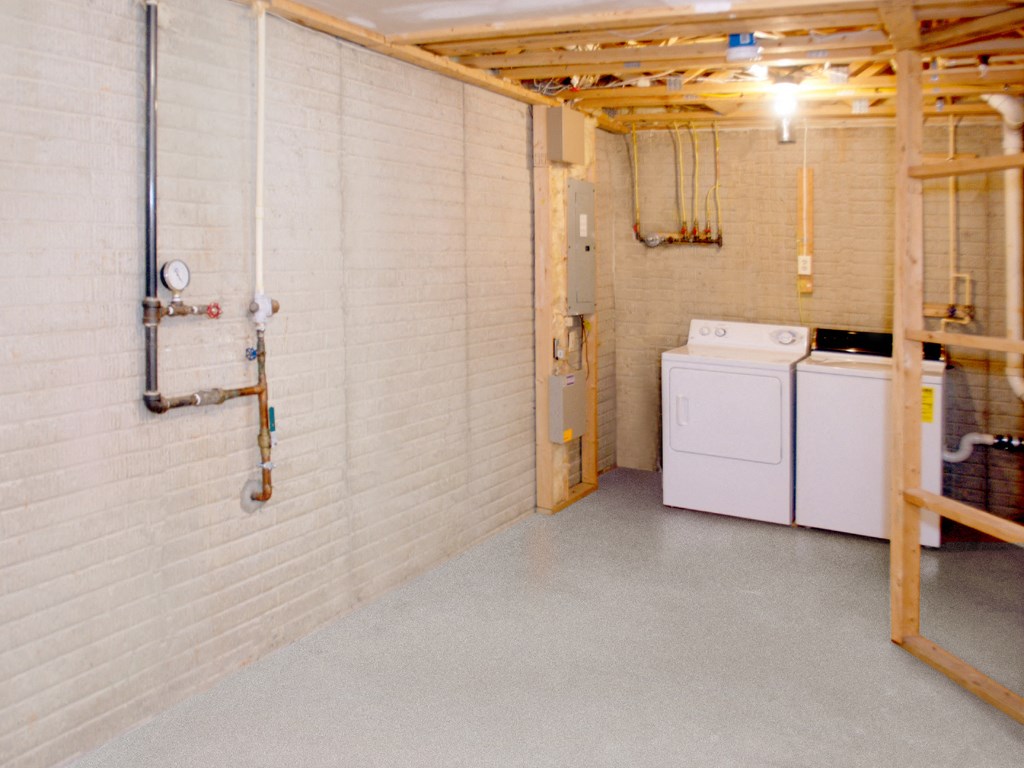 Basement with washer and dryer included at Carlson Woods Townhomes, Baltimore, MD