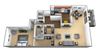 1 bedroom 1 bathroom floor plan at Charlesgate Apartments