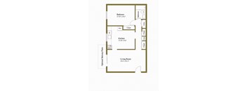 1BR TRAD Floor Plan at Hyde Park Apartments, Baltimore, MD, 21221