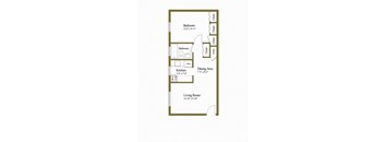 STUDIO TRAD Floor Plan at Hyde Park Apartments, Maryland
