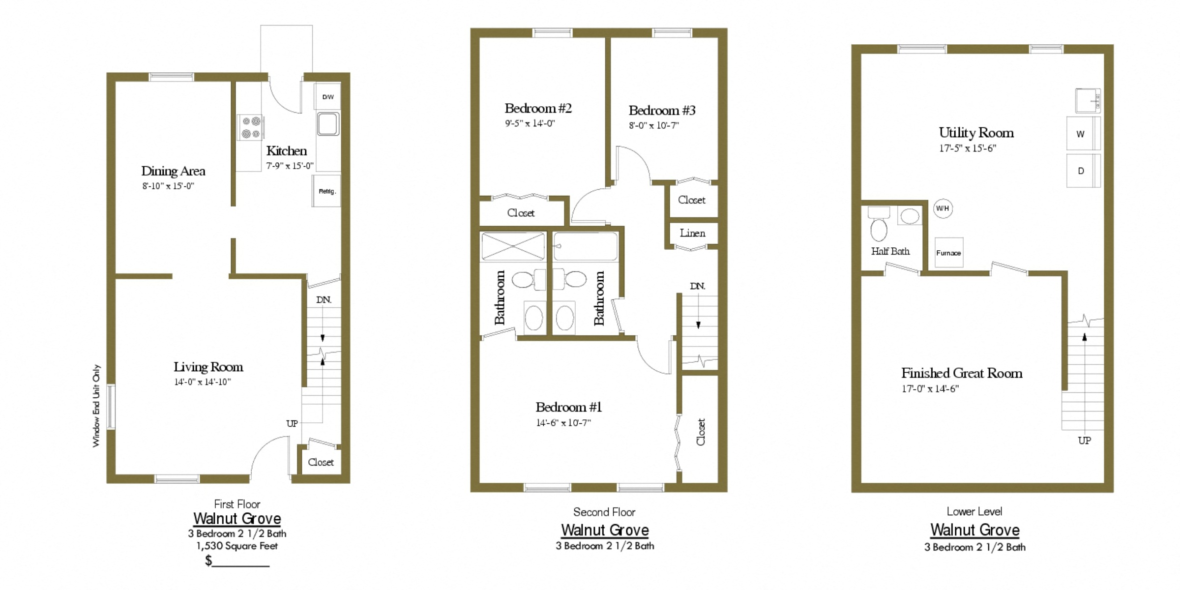 3 Bedrooms 2.5 Bath