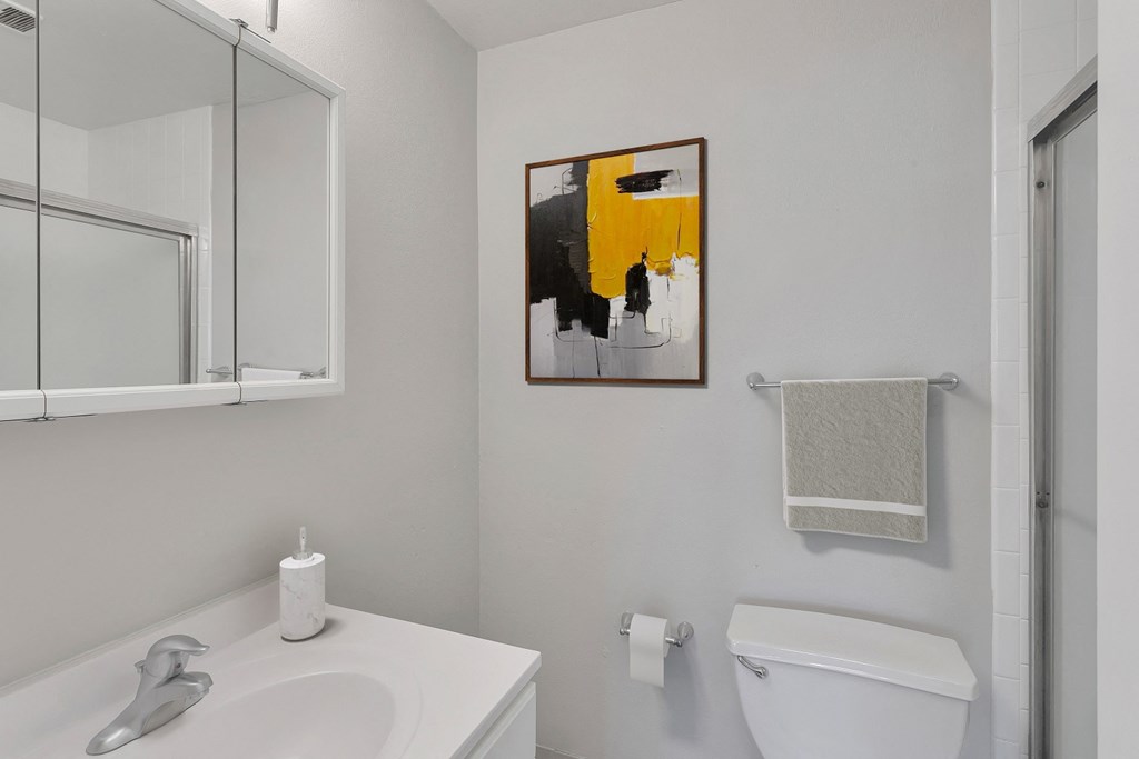 a bathroom with a toilet sink and mirror and a mirror above a sink and toilet