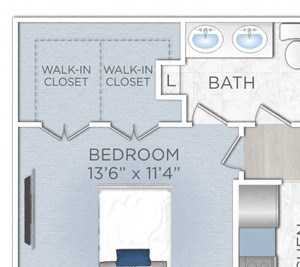 Midtown-932 1 BEDROOM 1 BATH W/ STUDY