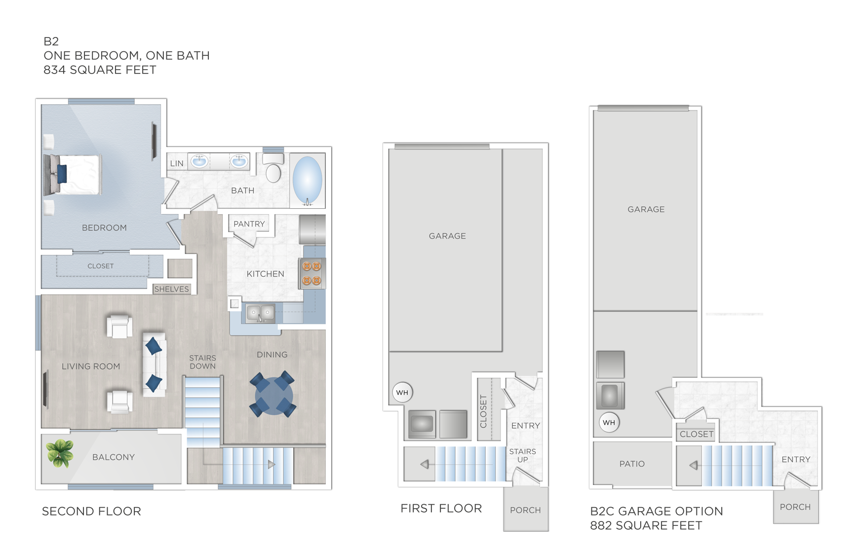 One Bedroom Apartments in Jersey Village, TX -  B2 - B2C ,834, 882