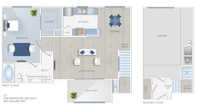 One Bedroom Apartments in Jersey Village, TX - C2 - 863