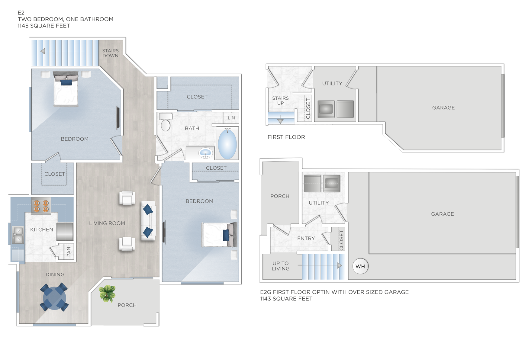 Two Bedroom Apartments in Jersey Village, TX - E2 - 1145
