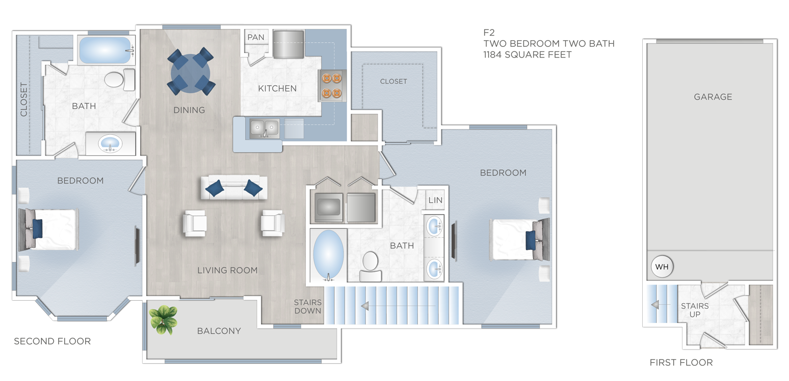 Two Bedroom Apartments in Jersey Village, TX - F2 - 1184