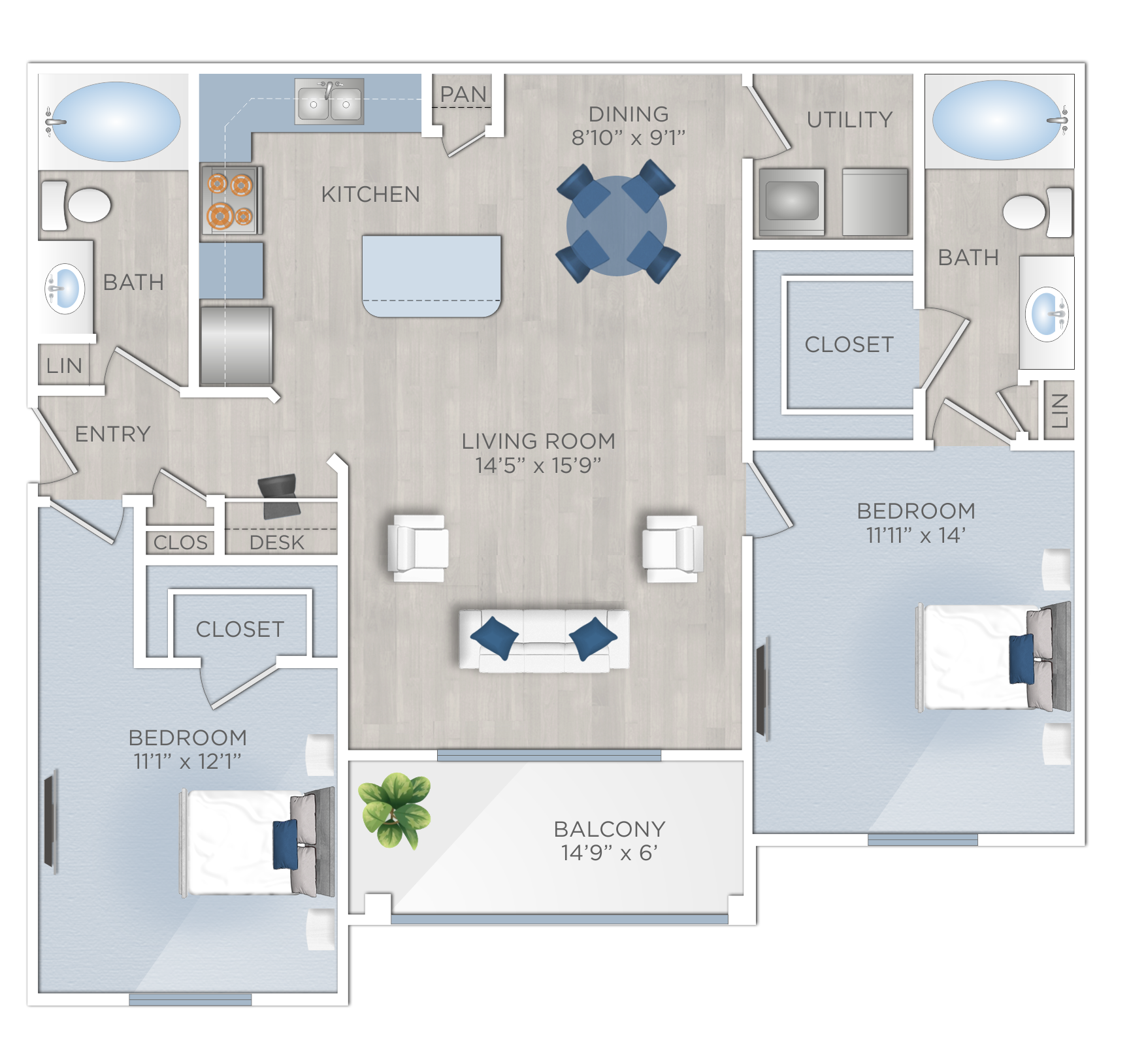Two Bedroom Apartments in Conroe, TX