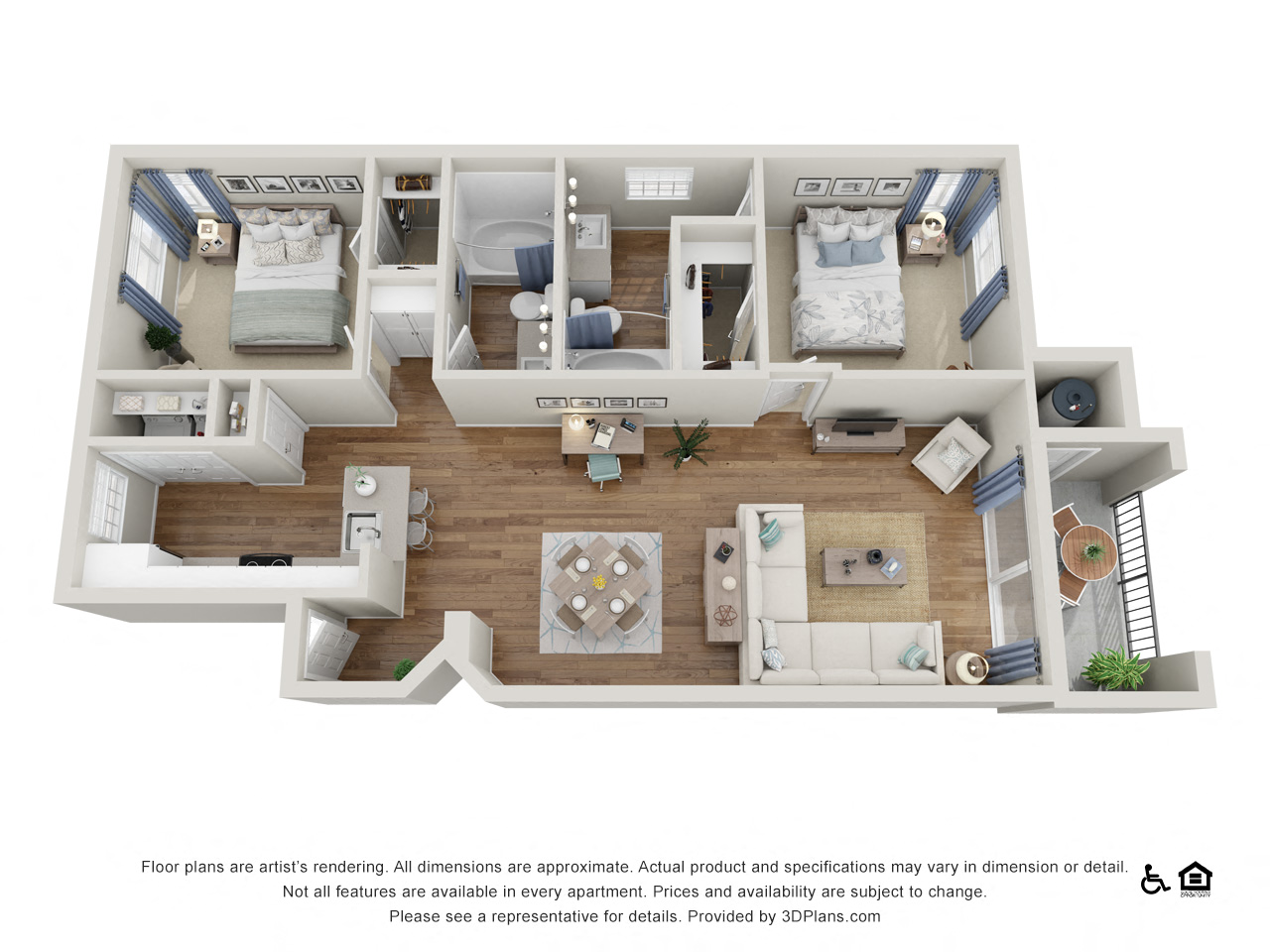 B1 2 Bedrooms 2 Bathrooms at Amerige Pointe Apartments, California