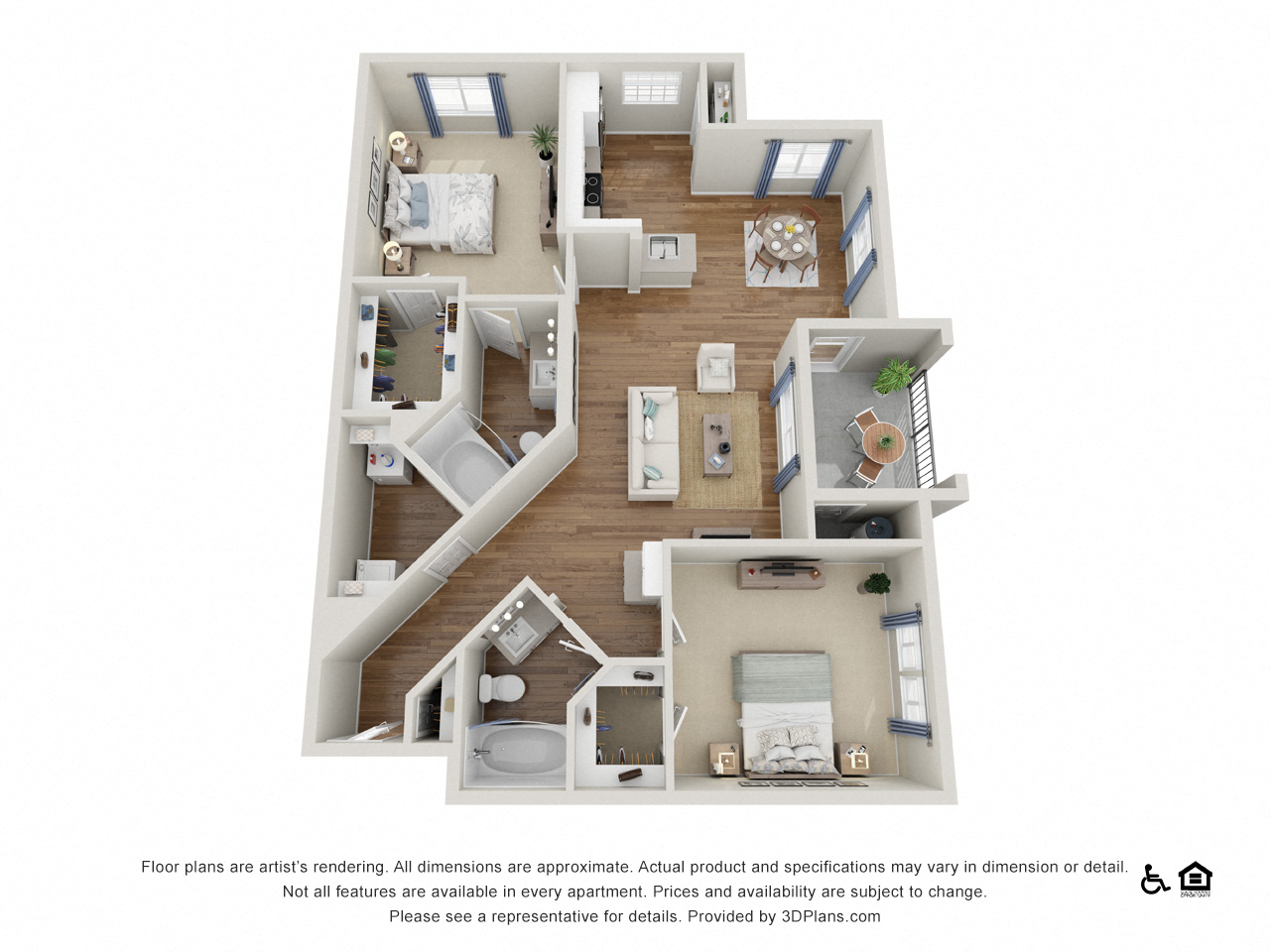 B2C 2 Bedrooms 2 Bathrooms at Amerige Pointe Apartments, Fullerton, CA, 92833