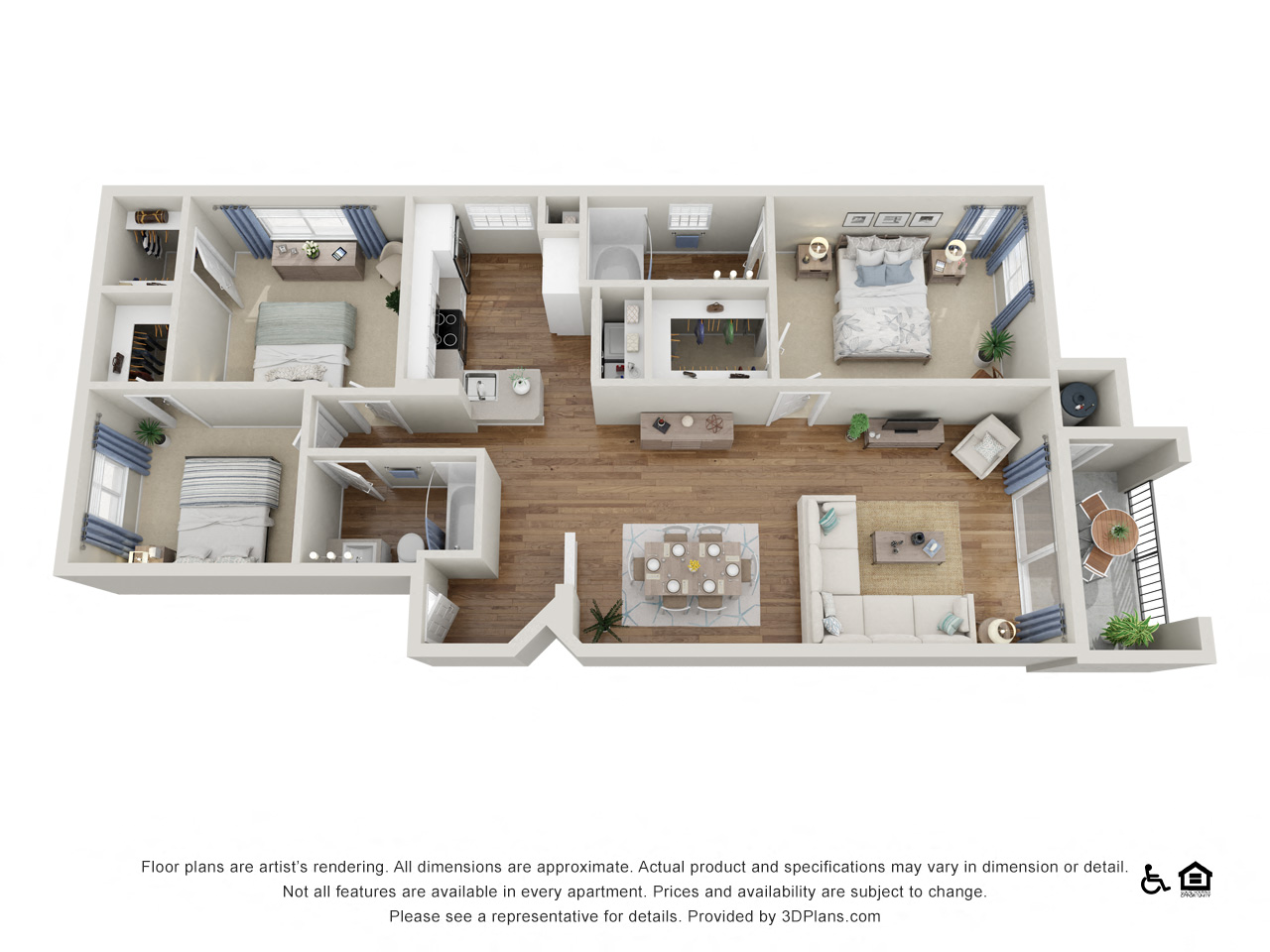 C 3 Bedrooms 2 Bathrooms with garage at Amerige Pointe Apartments, Fullerton, 92833