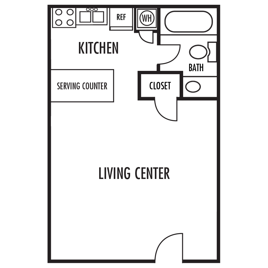 The Cottage Floor Plan The Cottage Floor Plan at Alexander Place Apartments in Salisbury. North Carolina, NC