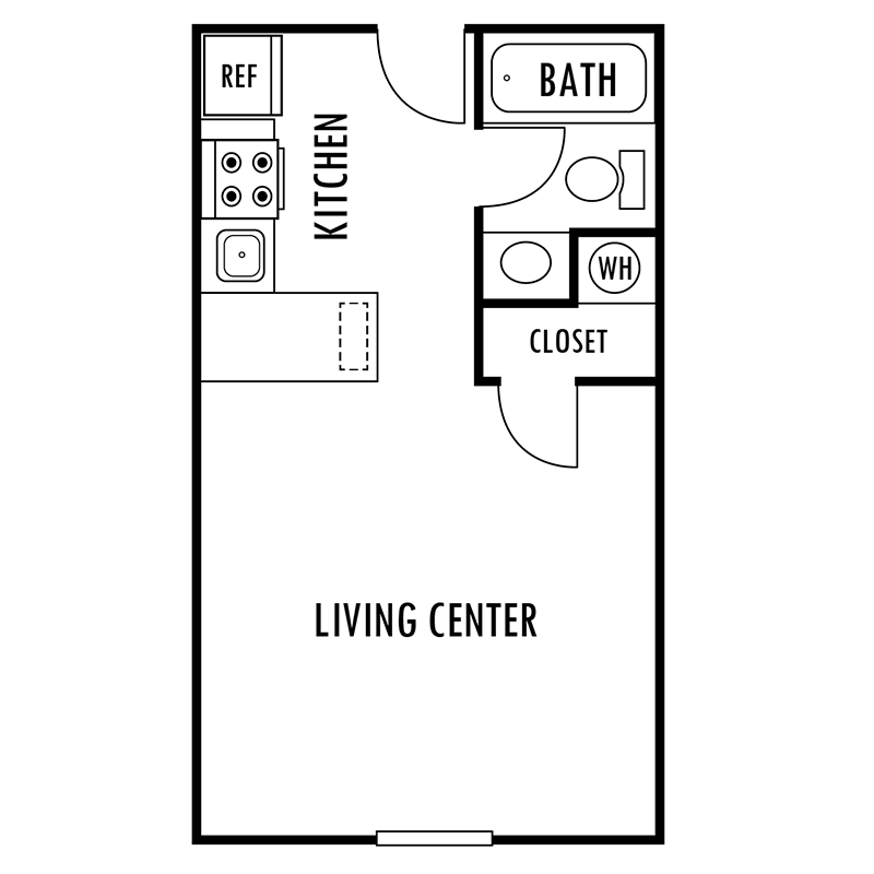 Studio Floor Plan Studio Floor Plan at Hampton Forest Apartments in Concord, North Carolina, NC