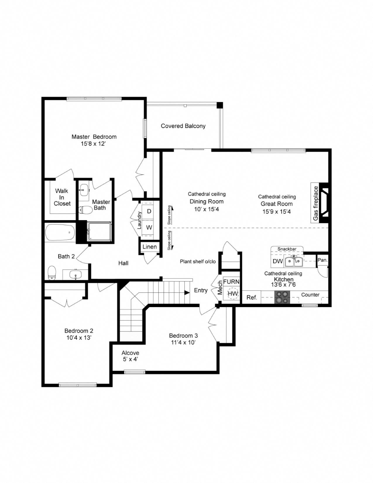 3 Bedroom, 2 Bath 1,518 sq. ft.