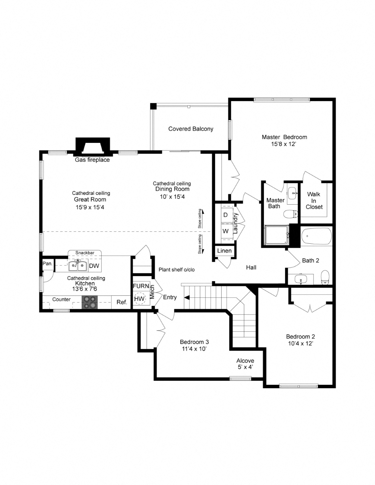 3 Bedroom, 2 Bath 1,507 sq. ft.