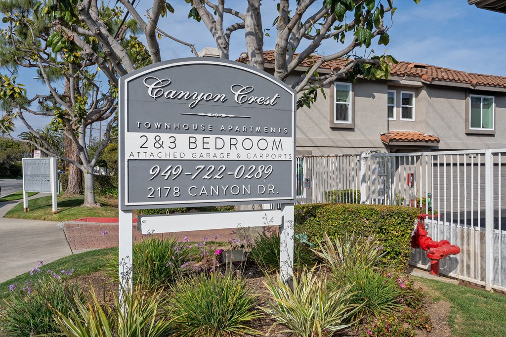 Monument Sign - Canyon Crest Townhomes - In Front of Property