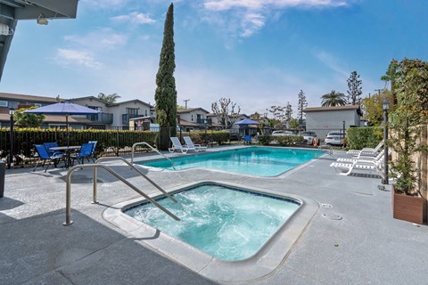 Pool and Spa with Lounge Chairs