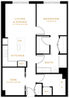 1 Bedroom Den - 1 Bath | AD03B