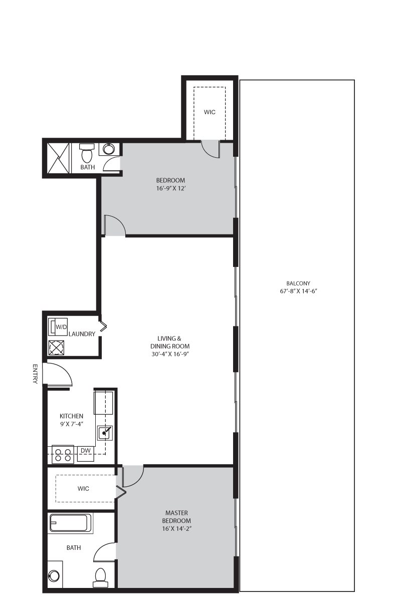 2 Bedroom / 2 Bath - E Floor Plan 6