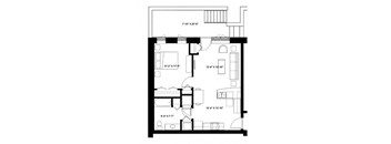 One Bedroom P1 Floor Plan at The Ideal, Madison, WI