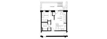 One Bedroom P2 Floor Plan at The Ideal, Madison, 53715
