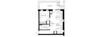 One Bedroom P3 Floor Plan at The Ideal, Madison, Wisconsin