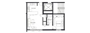 One Bedroom O Floor Plan at The Ideal, Wisconsin