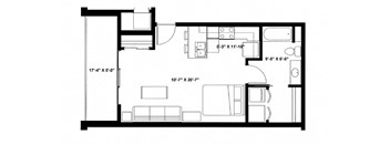 Studio C Floor Plan at The Ideal, Madison, WI