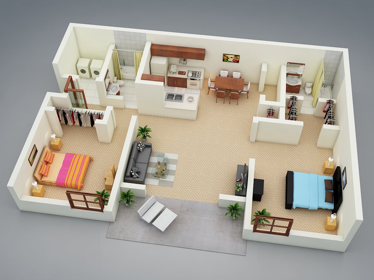 2x2-Garden 2x2 Garden-style apartment at Whisper Lake Apartments