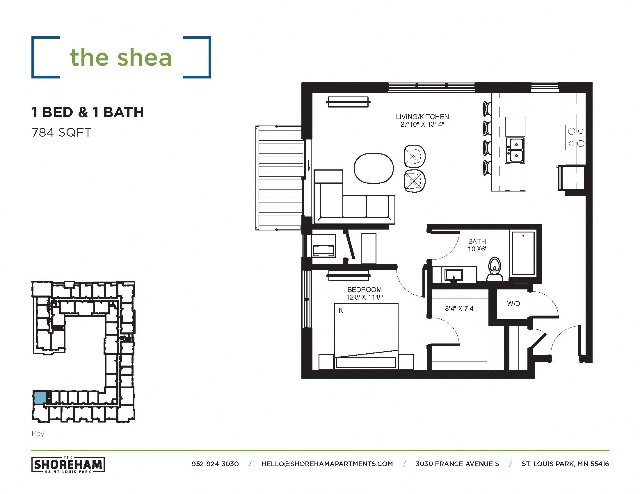The Shea Floor plan at The Shoreham, St. Louis Park, Minnesota
