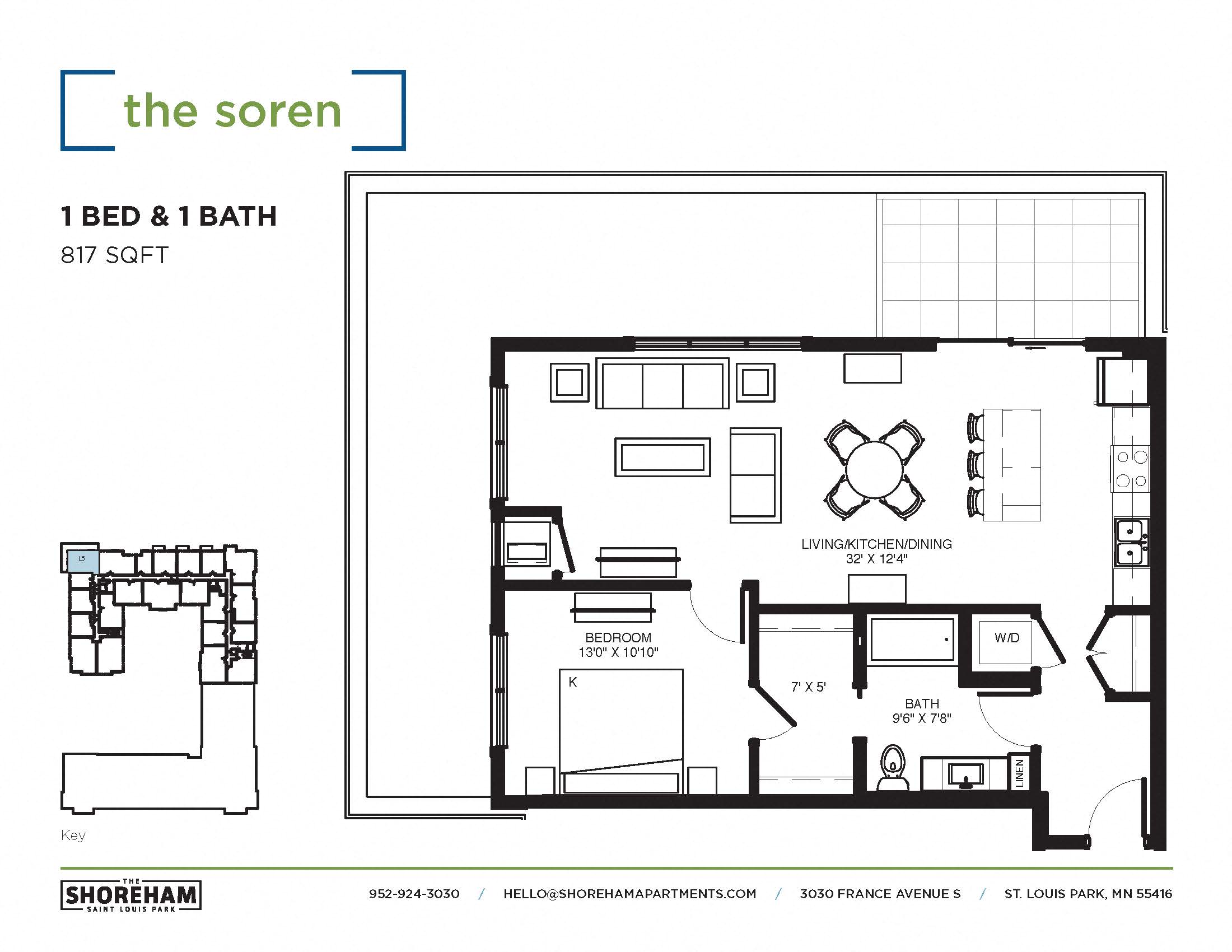The Soren Floor plan at The Shoreham, St. Louis Park