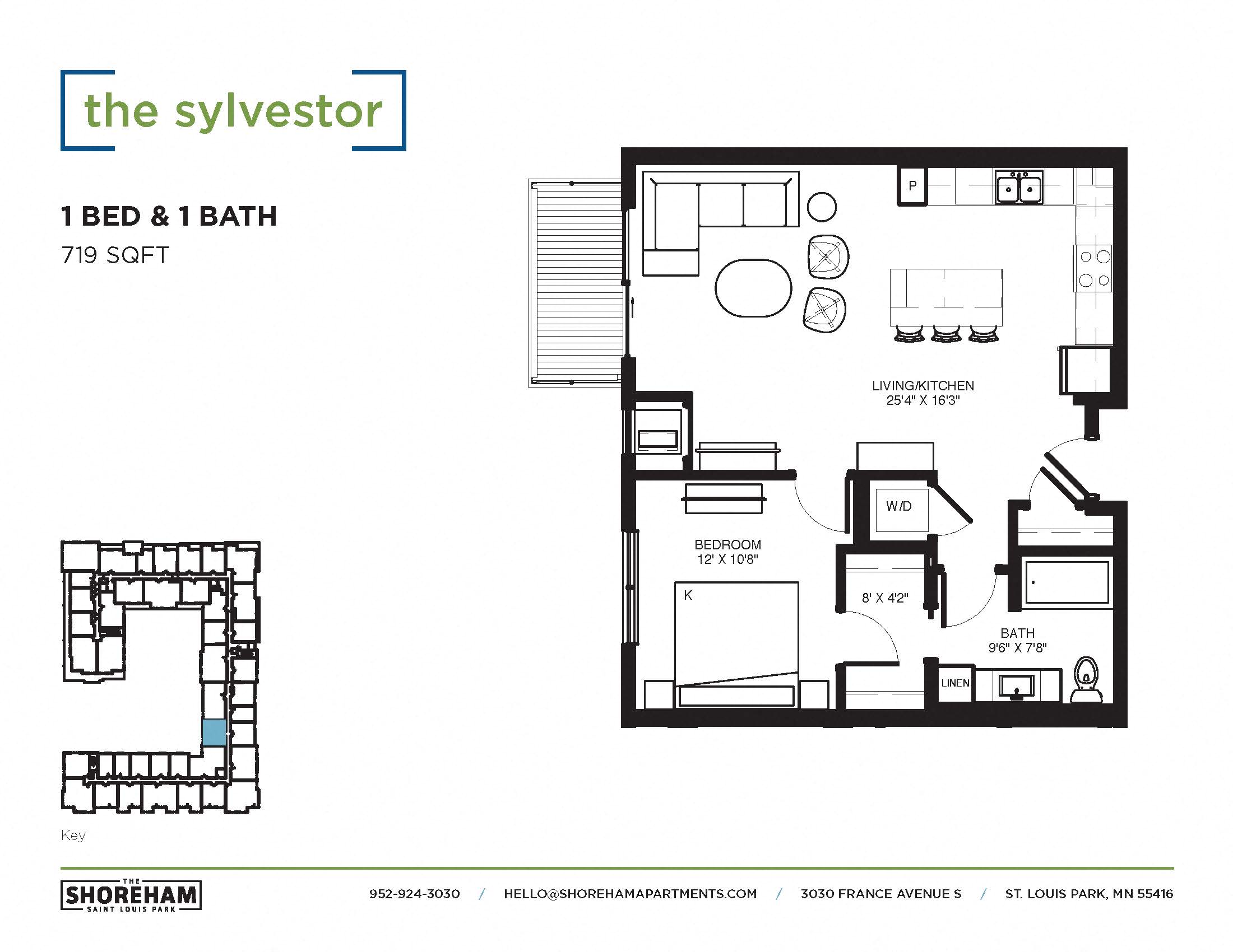 The Sylvestor Floor plan at The Shoreham, St. Louis Park, 55416