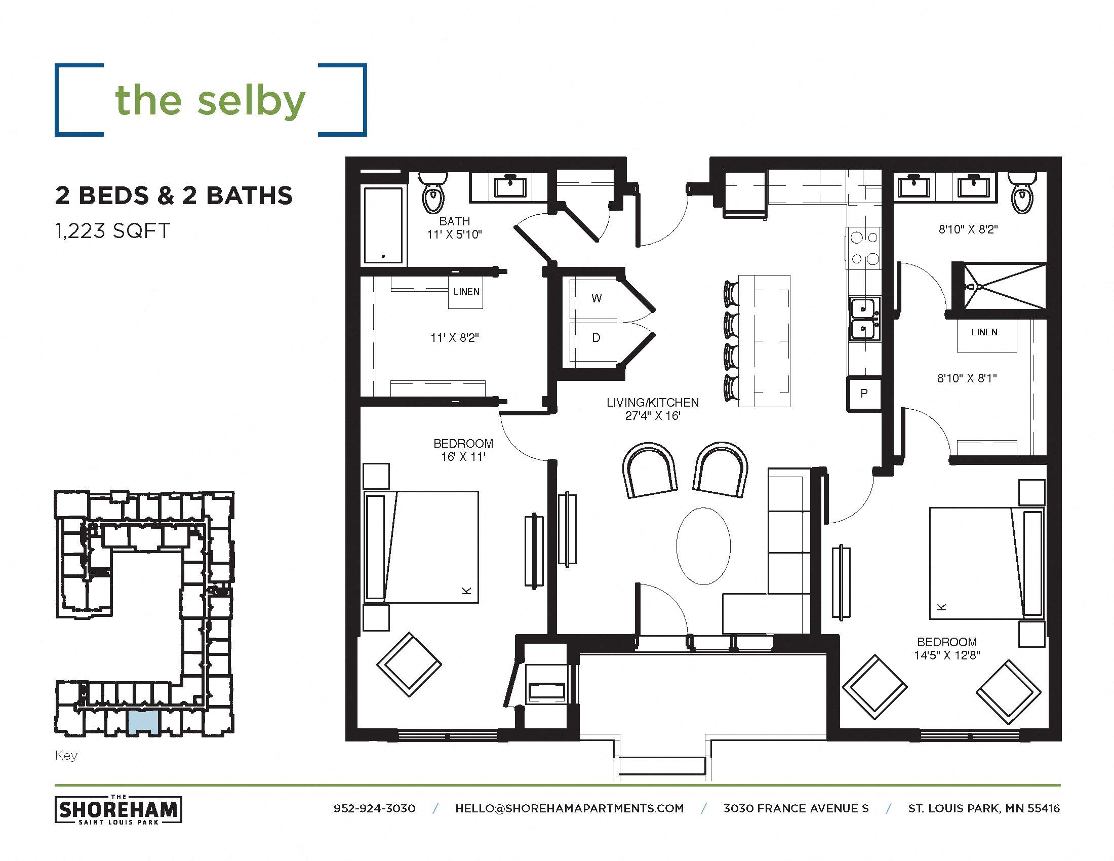 The Selby Floor plan at The Shoreham, St. Louis Park, MN 55416