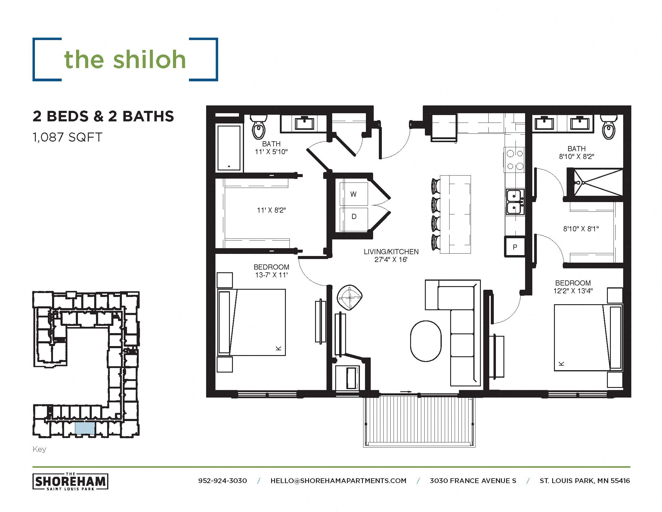 The Shiloh Floor plan at The Shoreham, St. Louis Park, 55416