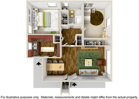 3 Bedroom Floor Plan at Gloria Homes Apartments, Los Angeles, CA, 90016