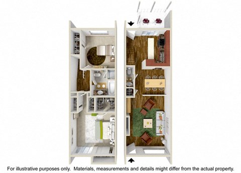 2 Bedroom Floor Plan at Parkway Plaza Apartments, Culver City, CA