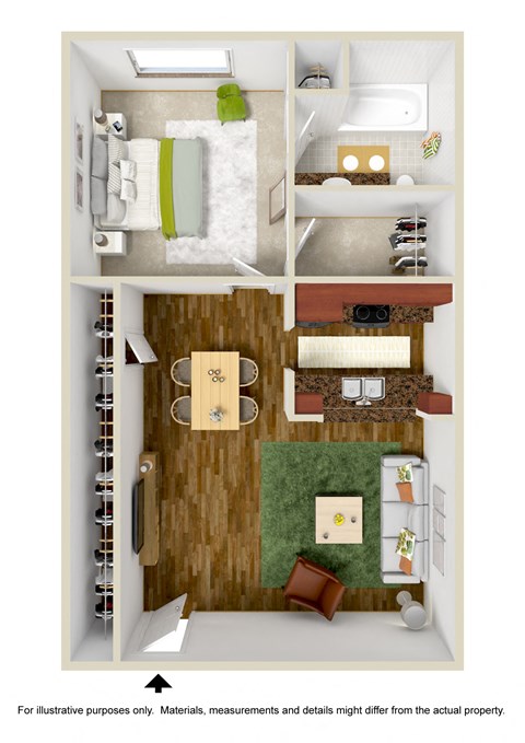 One Bedroom Floor Plan at Topanga Canyon Apartments, West Hills, CA