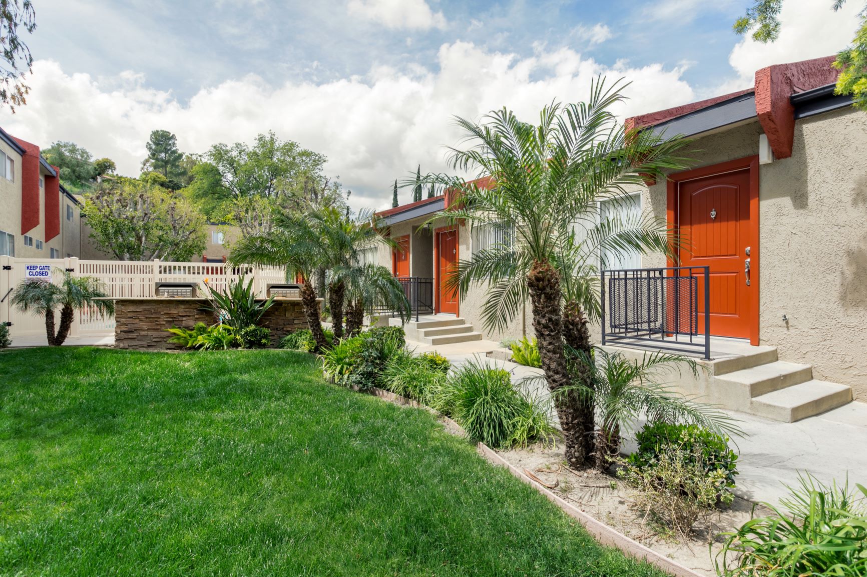 West Hills apartments outside landscape area